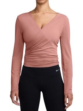 Nike Yoga Wrap-Front Long Sleeve Athletic Top NWT